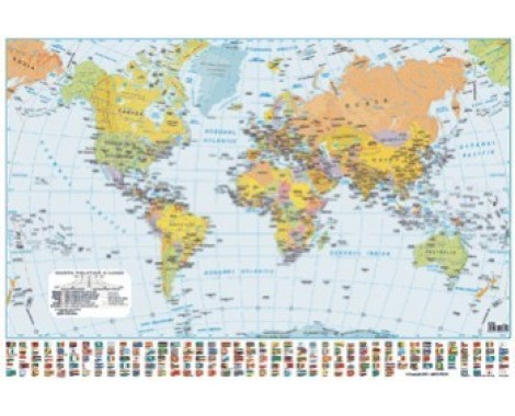 harta plastifiata lumea politica 140 x 100cm amco press