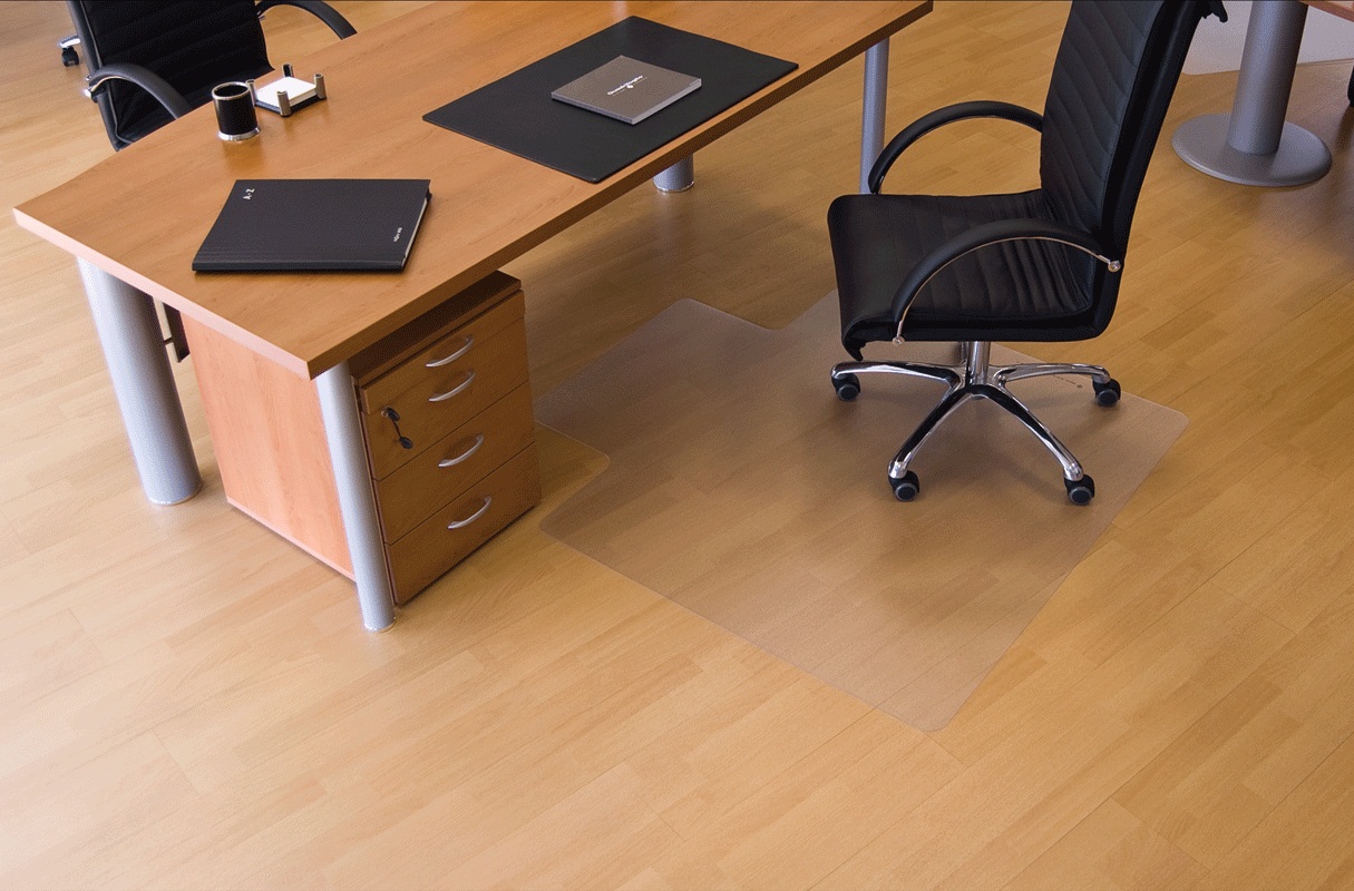 protectie podea pentru suprafete dure forma u 150 x 120cm rs office ecogrip