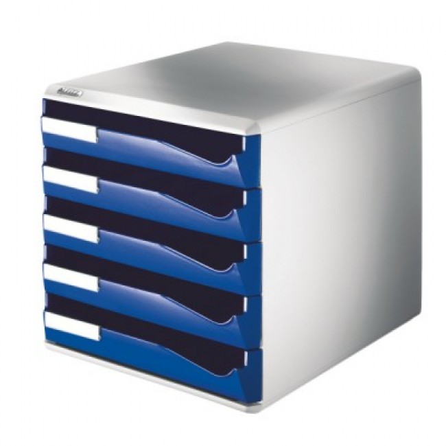 suport documente 5 sertare albastru leitz standard