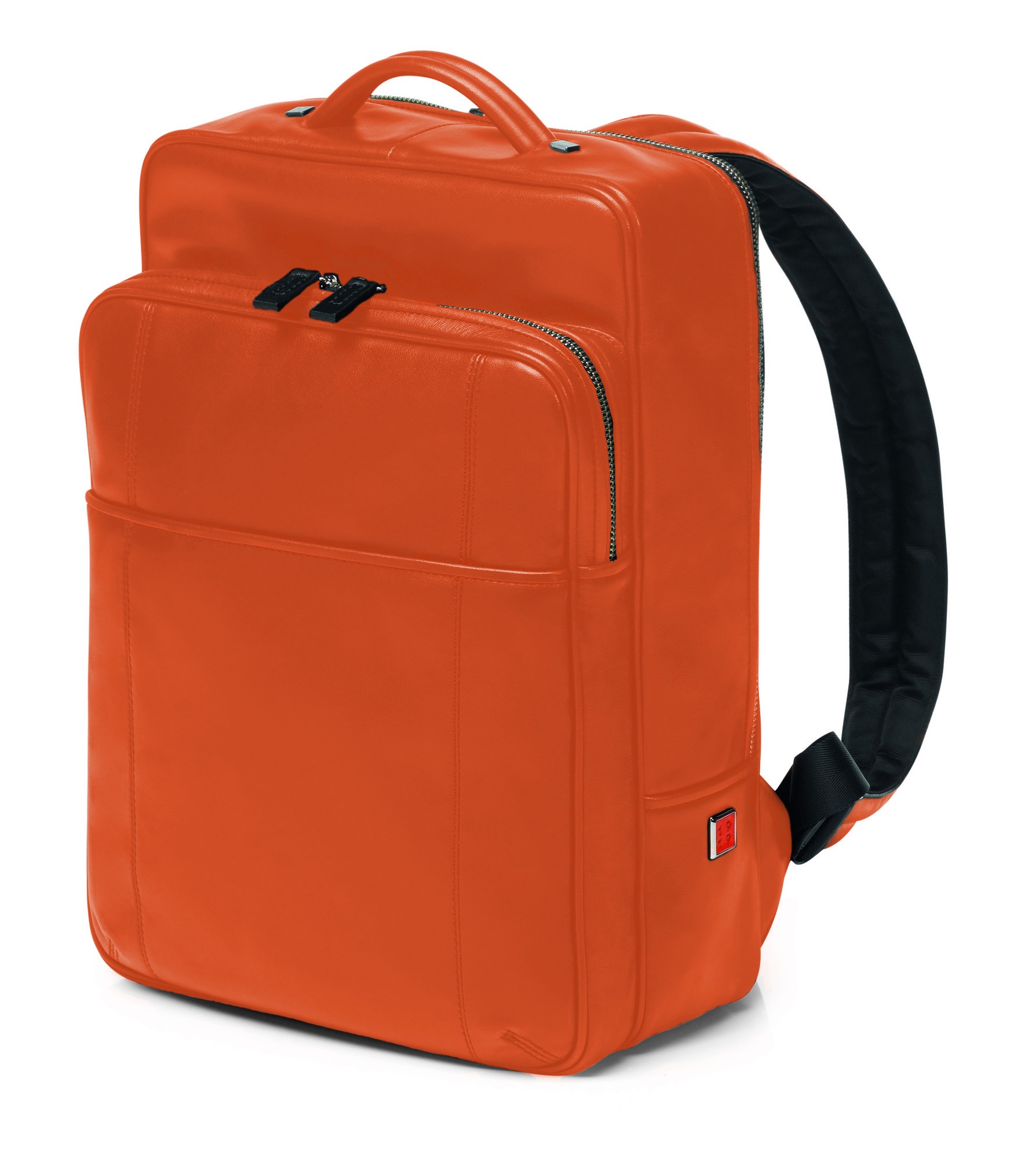 rucsac portocaliu din piele de bovina fedon british backpack title=rucsac portocaliu din piele de bovina fedon british backpack