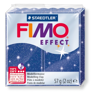 Plastilina pt. modelaj, 56gr, albastru sidefat (blue glitter), STAEDTLER Fimo Effect