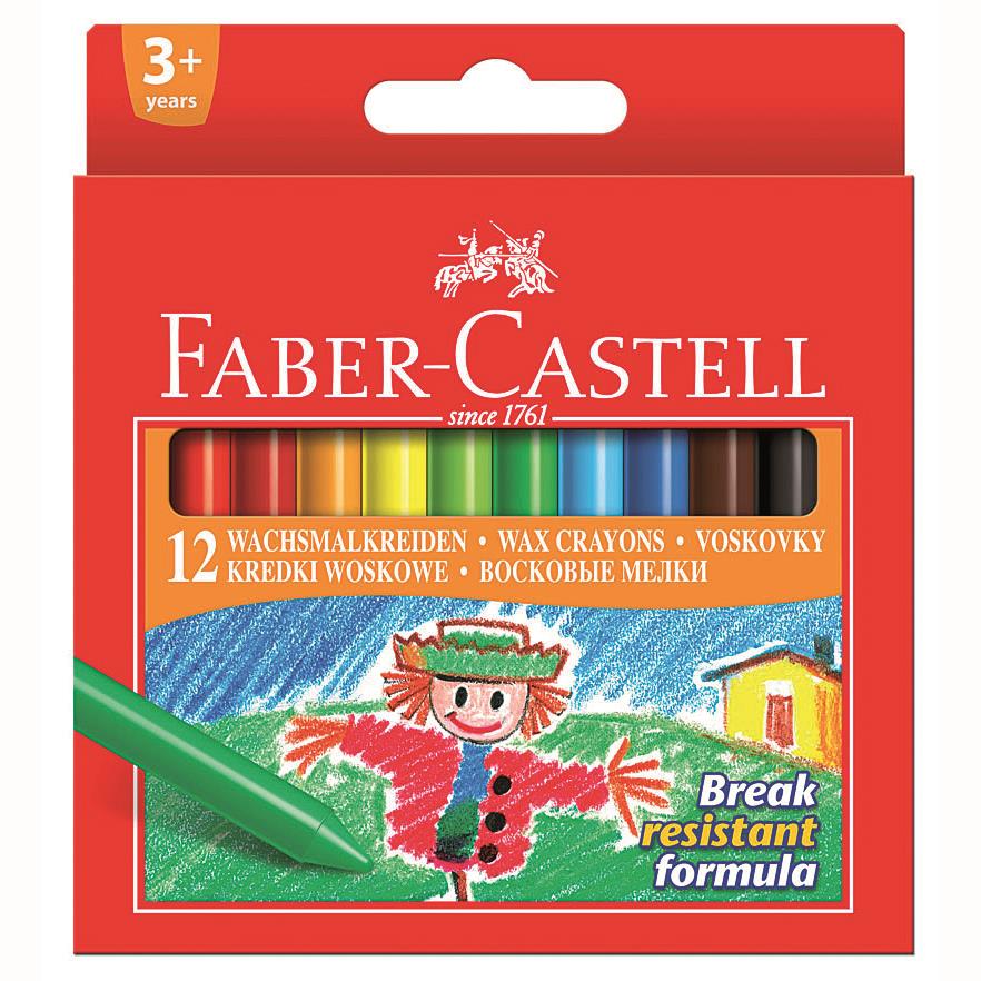 Creioane colorate, cerate, 12 culori/set, FABER-CASTELL