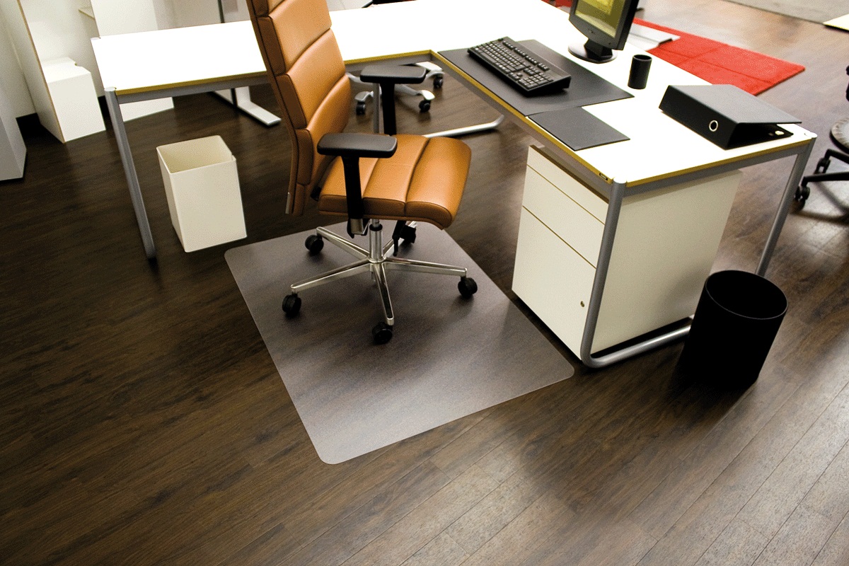 Protectie podea pentru suprafete dure, forma O, 110 x 120cm, RS OFFICE EcoBlue