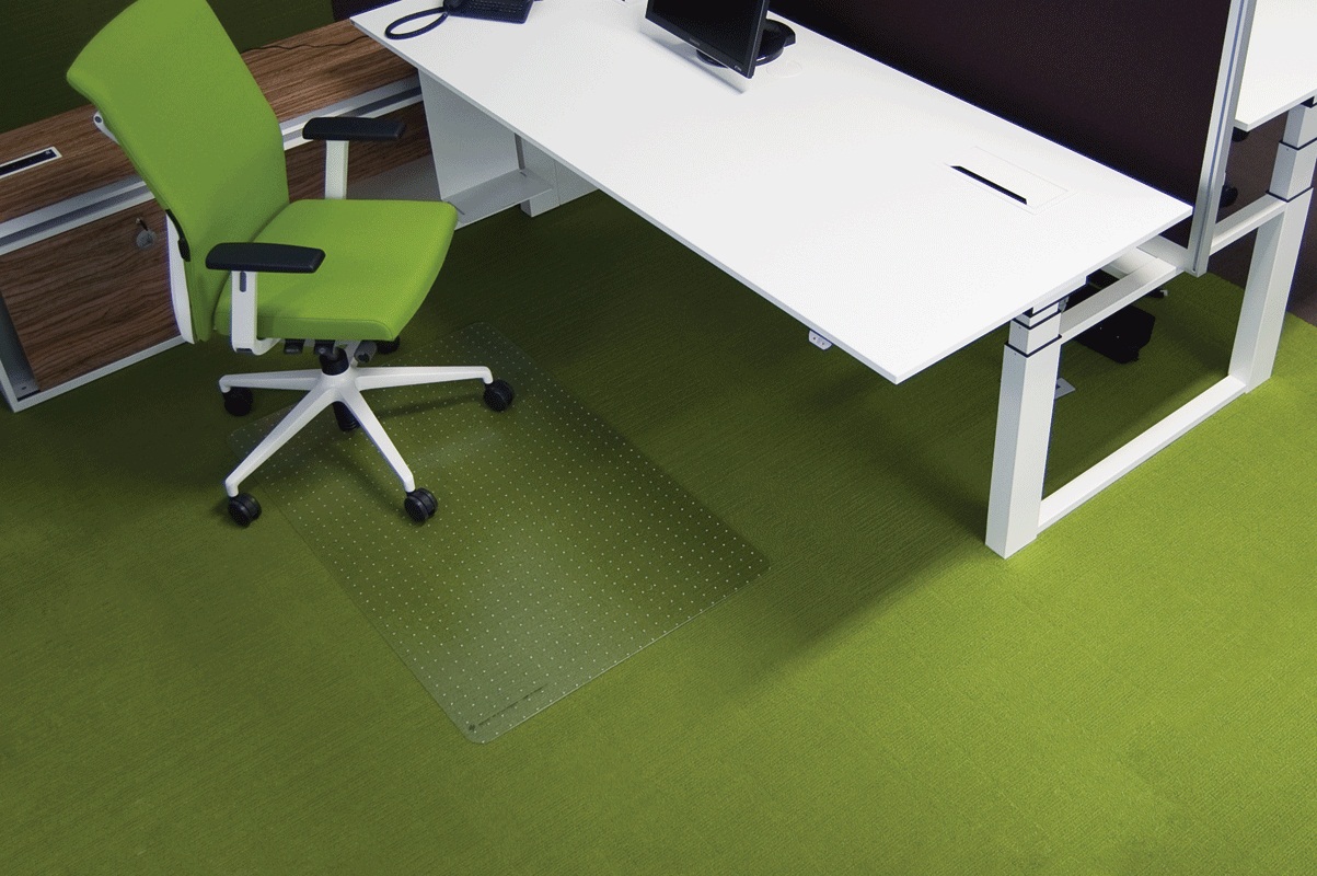 Protectie podea pentru covoare, forma O, 90 x 120cm, RS OFFICE EcoGrip