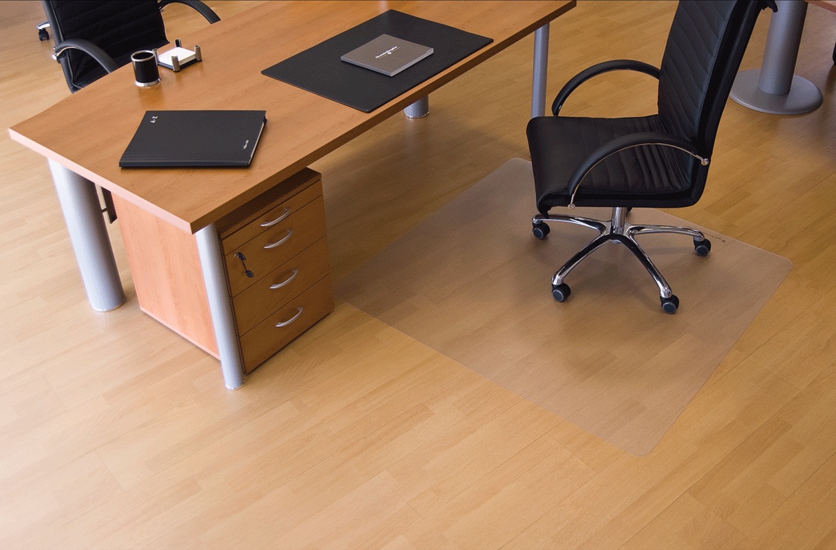 Protectie podea pentru suprafete dure, forma O, 130 x 120cm, RS OFFICE EcoGrip