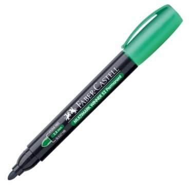 Marker permanent, verde, varf rotund, 2.8mm, FABER CASTELL Multimark Winner 52