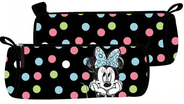 Penar tip etui 1 compartiment negru cu buline color PIGNA Minnie Mouse