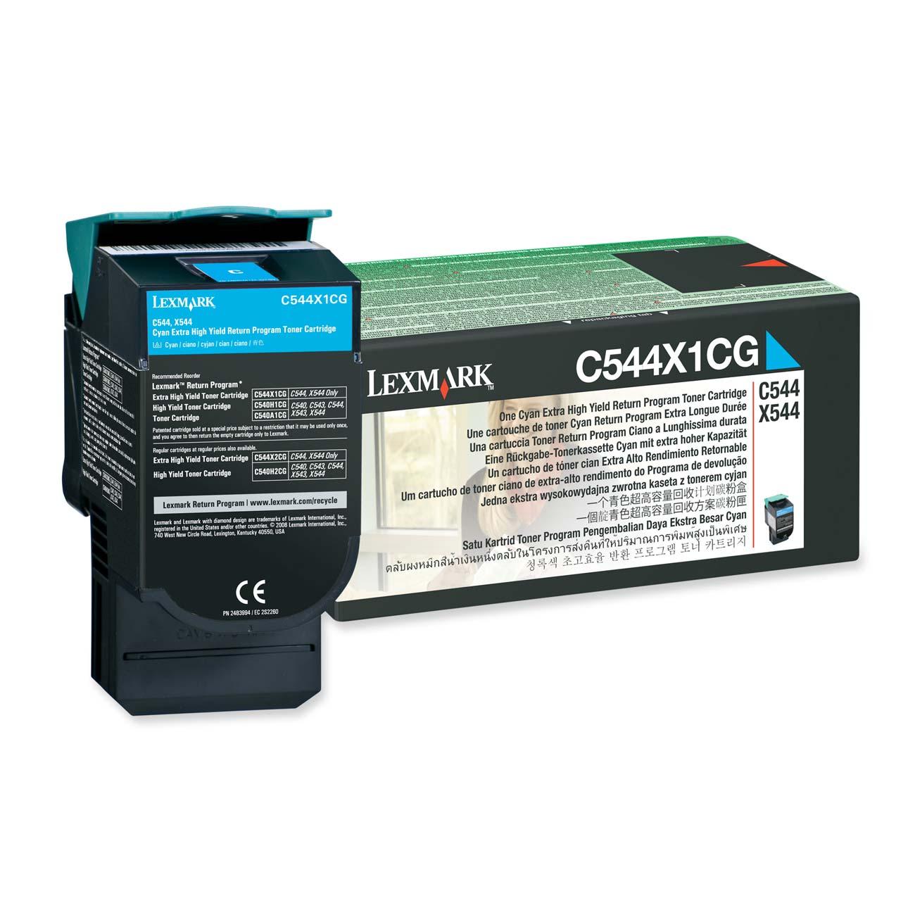 Toner, cyan, LEXMARK C544X1CG