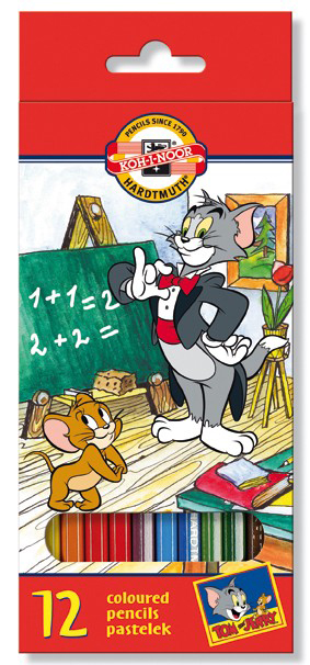 Creioane colorate 12 culori/set KOH-I-NOOR Tom & Jerry