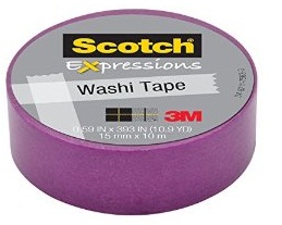 Banda adeziva decorativa mov 15mm x 10m SCOTCH Expressions Washi Tape