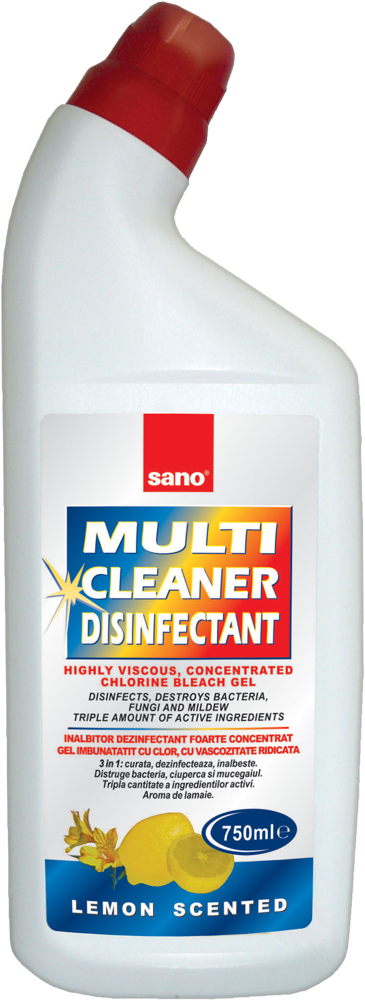 Detergent gel + clor, universal, 750ml, SANO Multi Cleaner