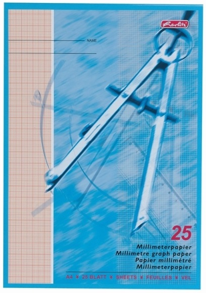 Hartie milimetrica, A4, 80 g/mp, 25 file, HERLITZ