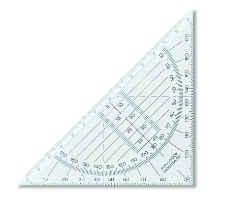 Echer din plastic cu raportor 45º / 113 mm KOH-I-NOOR