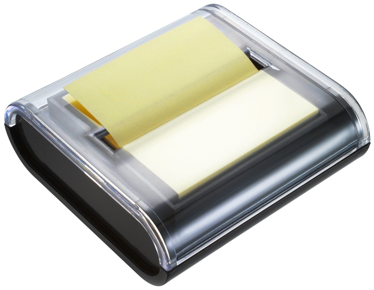 Dispenser din plastic pt. Z-Notes + 1 notes autoadeziv, 75 x 75mm, 50 file/set, galben pastel, INFO NOTES Z-Notes