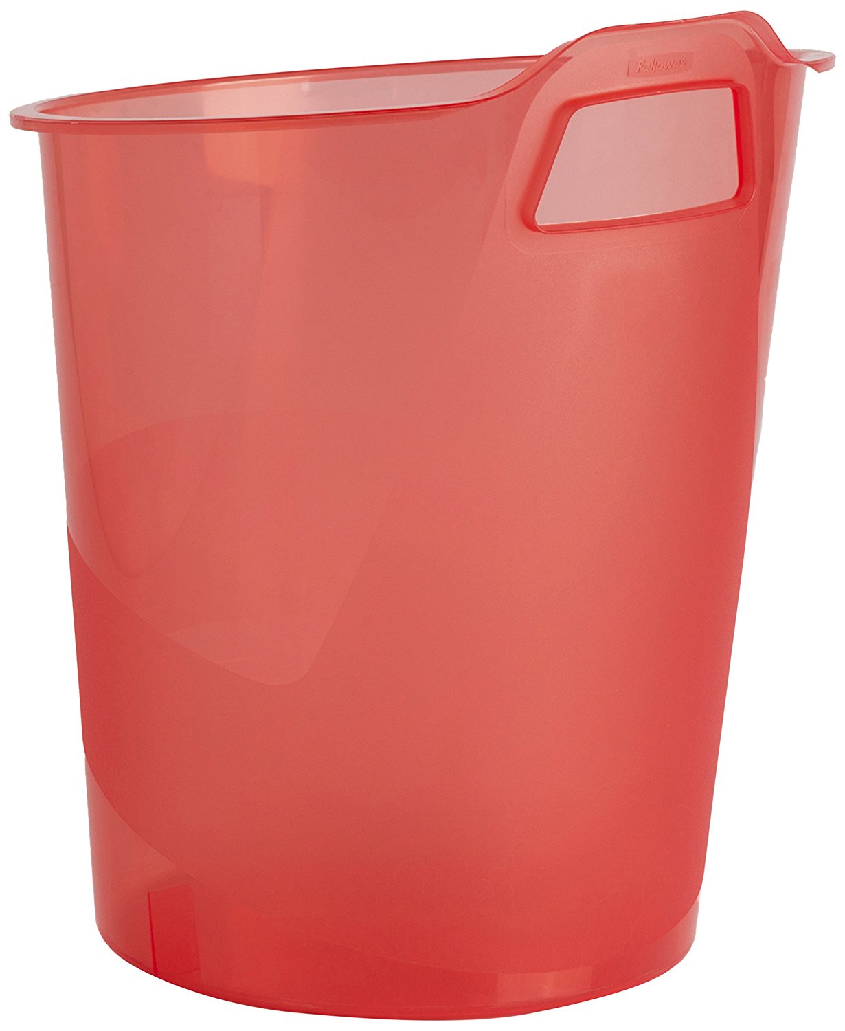 Cos de gunoi, 15L, rosu transparent, FELLOWES Green2Desk