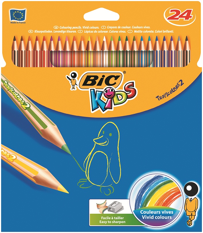 Creioane colorate 1/1 24 culori/set BIC TROPICOLORS2