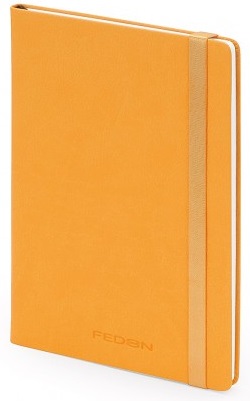 Caiet de birou A5, galben, din imitatie de piele, FEDON Notebook