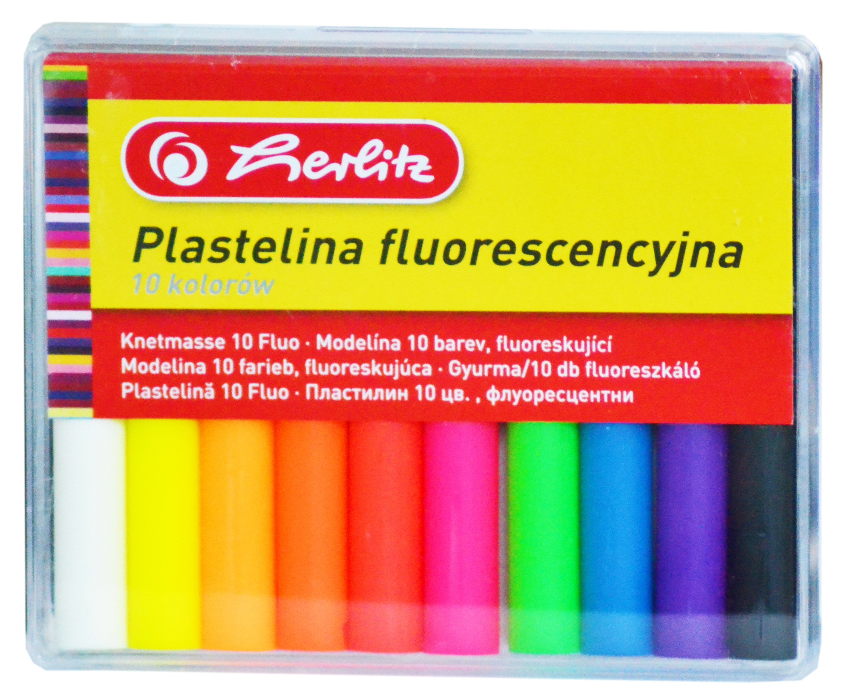 Plastilina 10 culori/set fluorescente HERLITZ