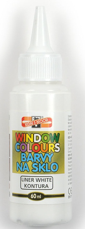 Culoare pentru pictat pe sticla alb 60ml/tub KOH-I-NOOR