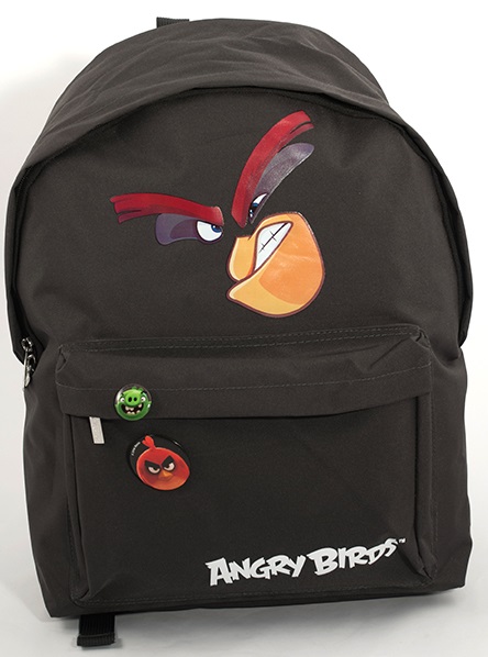 Ghiozdan gimnaziu simplu negru ANGRY BIRDS