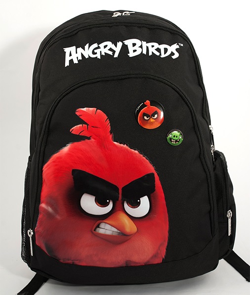 Ghiozdan gimnaziu negru cu rosu ANGRY BIRDS