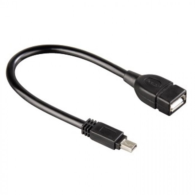 Adaptor, USB miniB-Asocket, 15cm, HAMA