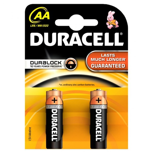 Baterii AAK2, alcaline, 2 bucati, DURACELL Duralock