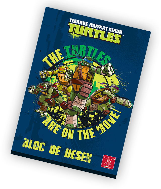 Bloc de desen A4 160 g/mp 16 file PIGNA Premium Ninja Turtles