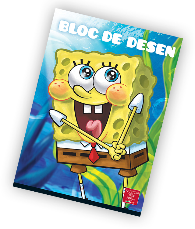 Bloc de desen A4 160 g/mp 16 file PIGNA Premium Sponge Bob