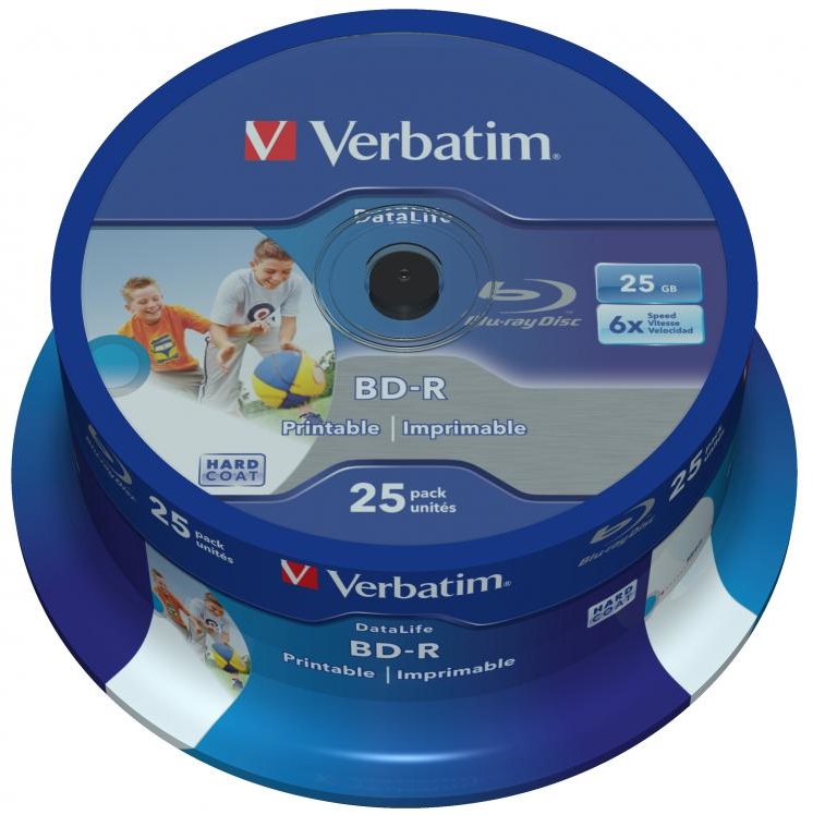 Blu-Ray, 25GB, 6X, 25 buc./set, VERBATIM Wide Inkjet Printable