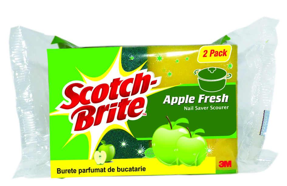 Burete, protectie unghii si parfum de mere, 2 buc/set, SCOTCH-BRITE