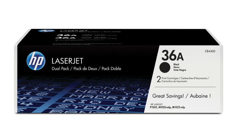 Toner, black, Nr. 36A, 2 tonere/set, HP CB436AD