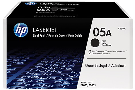 Toner, black, Nr. 05A, 2 buc./set, HP CE505D