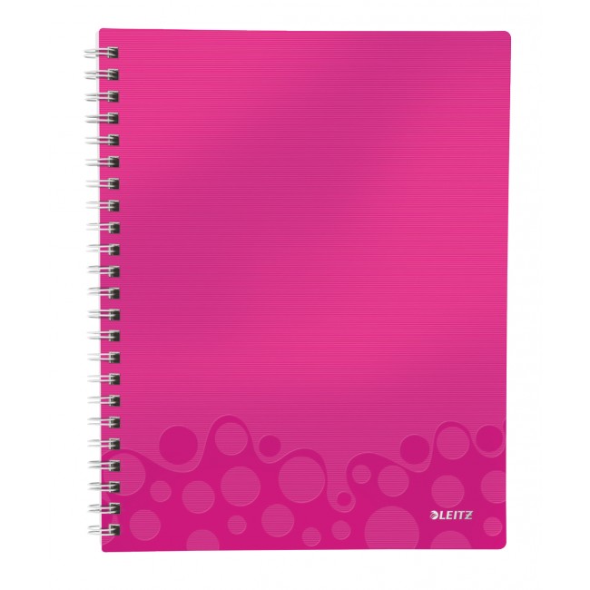 Caiet de birou, A4, matematica, roz metalizat, LEITZ WOW Get Organized