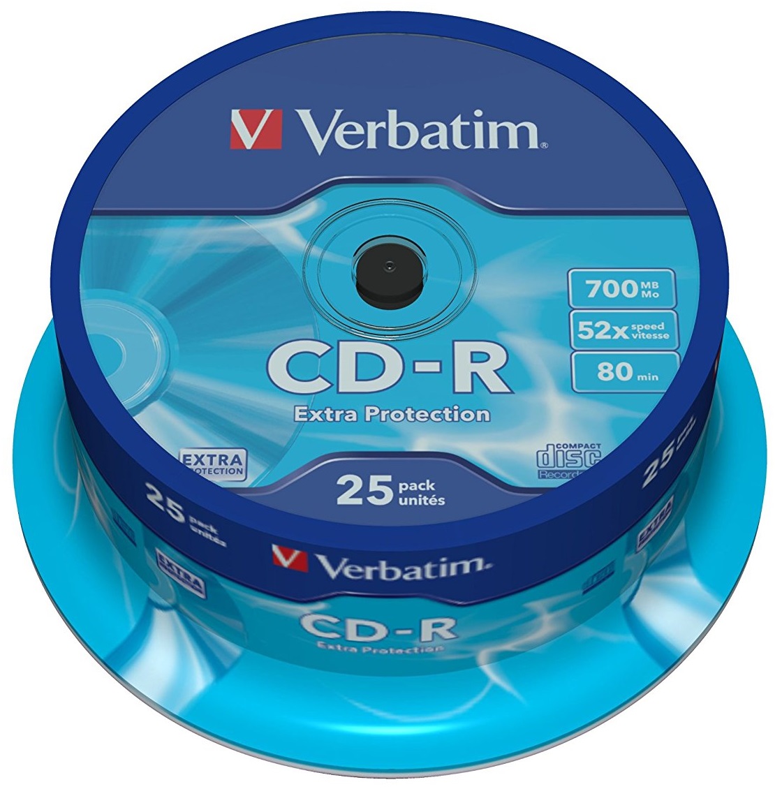CD-R, 700MB, 52X, 25 buc/spindle, VERBATIM Extra Protection