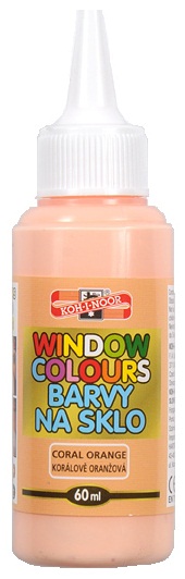 Culoare pentru pictat pe sticla portocaliu coral 60ml/tub KOH-I-NOOR