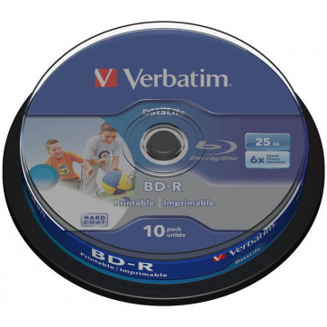 Blu-Ray, 25GB, 6X, 10 buc.spindle, VERBATIM Datalife Wide Inkjet Printable