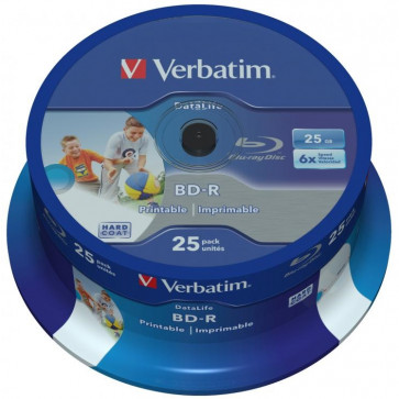 Blu-Ray, 25GB, 6X, 25 buc./set, VERBATIM Wide Inkjet Printable
