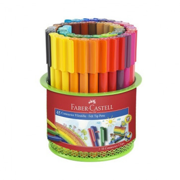 Carioci in suport Mesh, 45 culori/set, FABER CASTELL