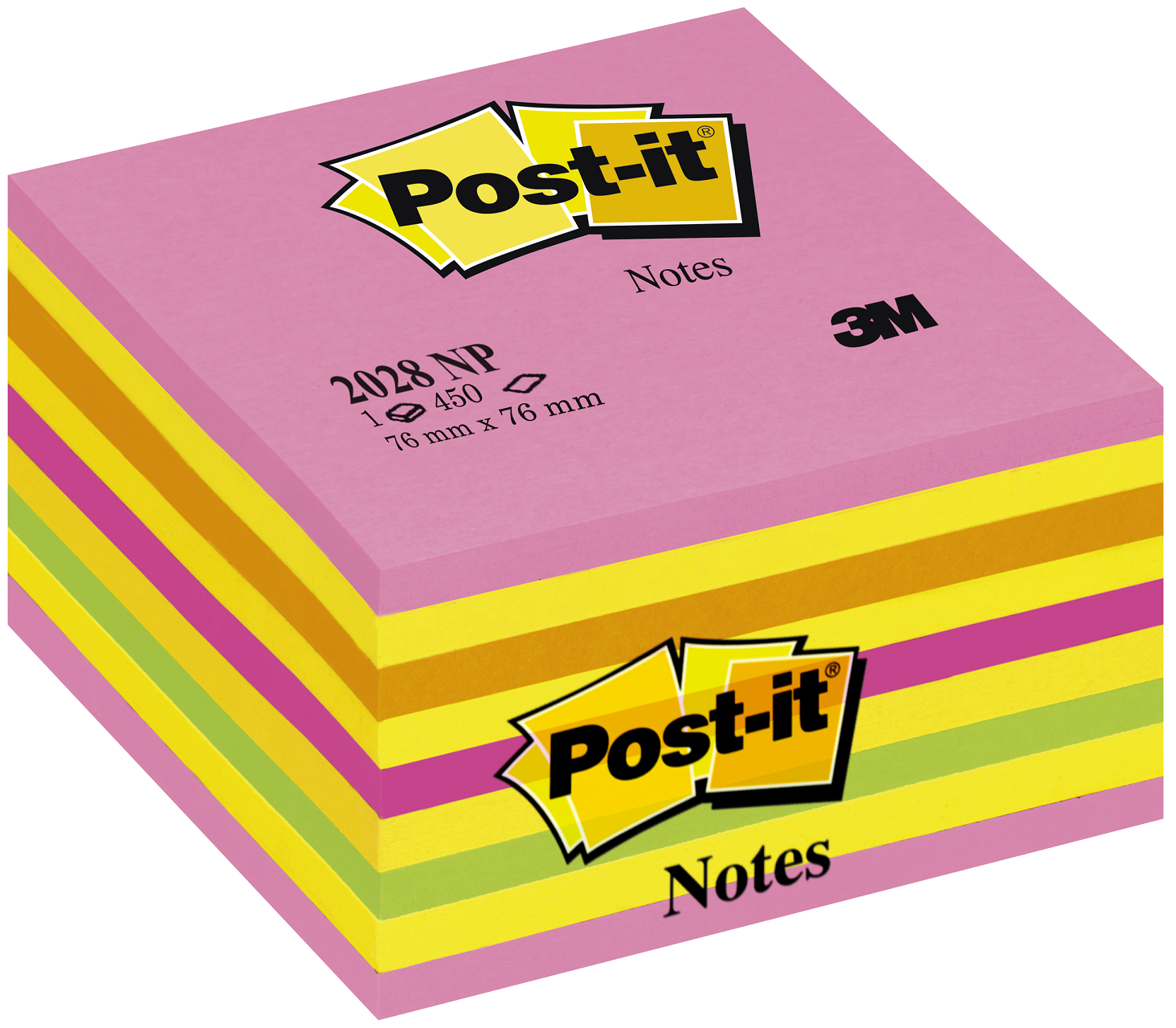Notes autoadeziv cub, 76 x 76mm, 450 file/set, POST-IT 2028-NP