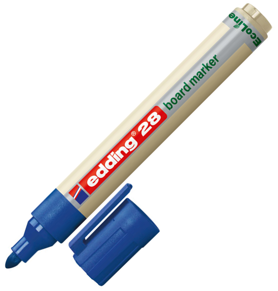 Marker pentru tabla, ecologic, varf rotund, 1.5-3mm, albastru, EDDING 28