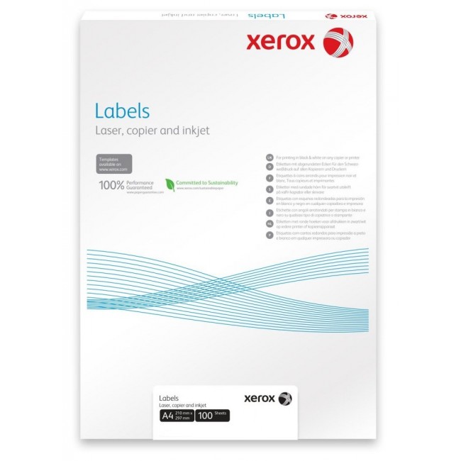 Etichete autoadezive albe, colturi rotunde, 14/A4, 99.1 x 38mm, 100 coli/top, XEROX