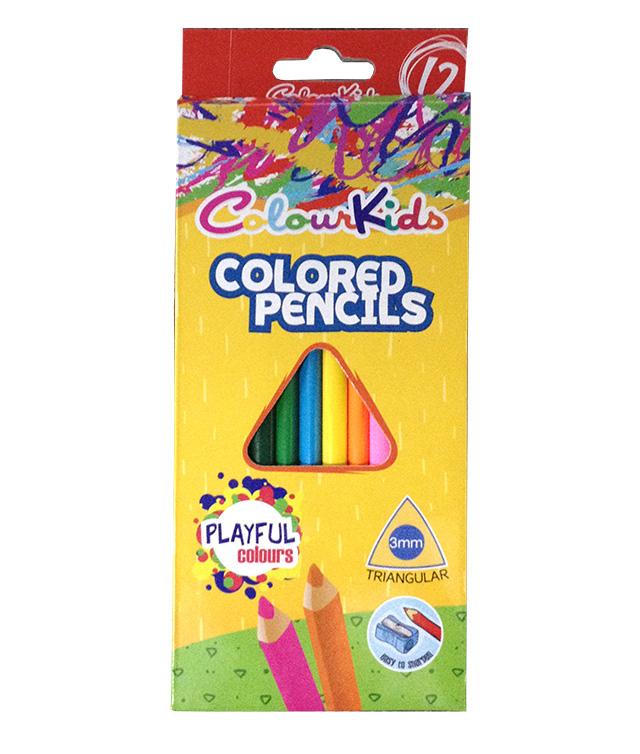 Creioane colorate triunghiulare 12 culori/set PIGNA ColourKids
