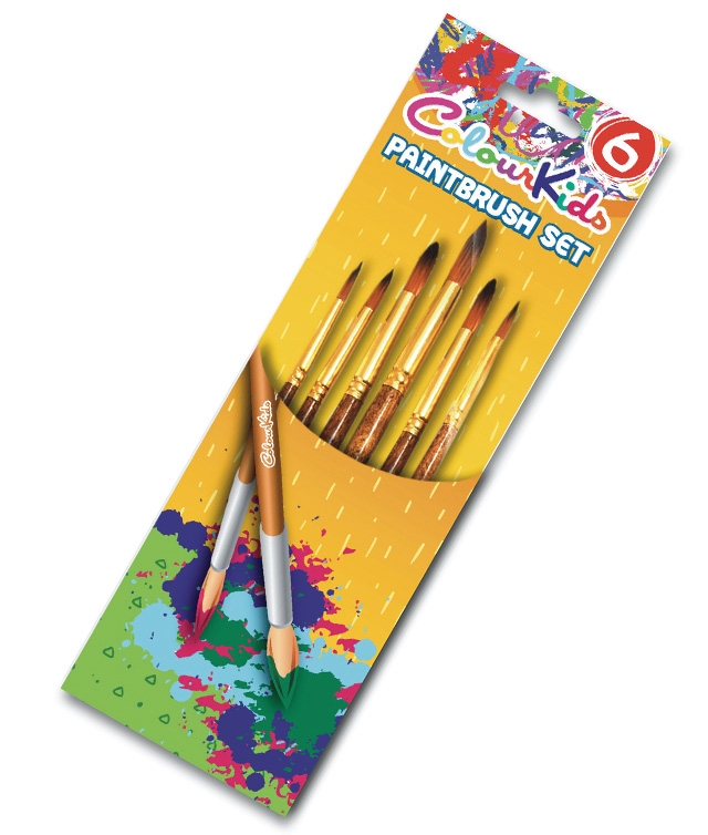 Pensule 6 buc/set varf ascutit nr. 2/4/6/8/10/12 PIGNA ColourKids