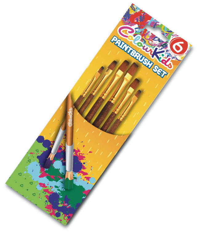 Pensule 6 buc/set, varf plat nr. 2/4/6/8/10/12, PIGNA ColourKids