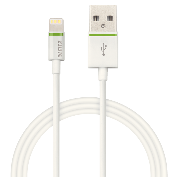 Cablu de date - USB, 1m, alb, LEITZ Complete Lightning