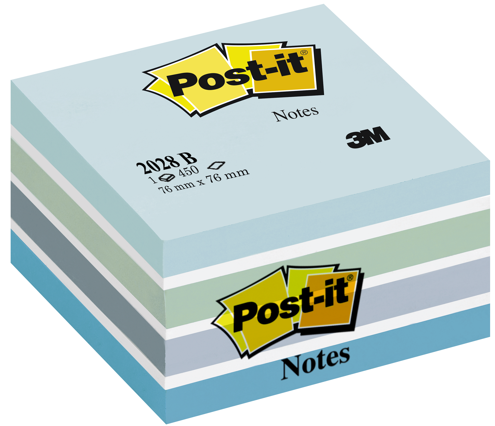 Notes autoadeziv cub, 76 x 76mm, 450 file/set, POST-IT 2028-B