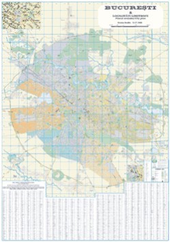 Harta plastifiata, Bucuresti si localitati limitrofe administrativ-rutiera, 200 x 140cm, AMCO PRESS