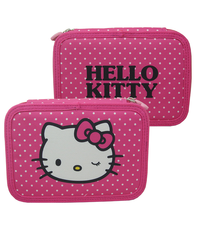 Penar neechipat 2 fermoare roz inchis cu buline HELLO KITTY