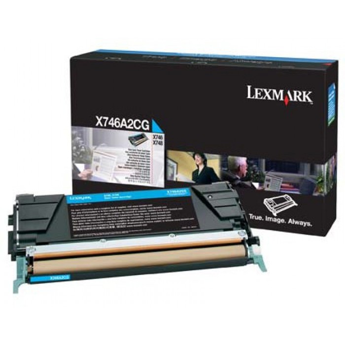 Toner, cyan, LEXMARK X746A2CG